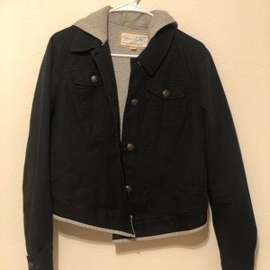 Aventura Black Jean Jacket with Jersey Material